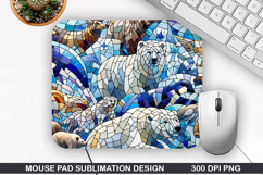 Bear Mouse Pad Sublimation, Christmas Mouse Pad PNG Product Image 1