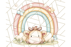 Pastel Plushie Rainbow Clipart PNG, Nursery Baby Animals Png Product Image 4