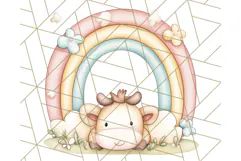 Pastel Plushie Rainbow Clipart PNG, Nursery Baby Animals Png Product Image 4