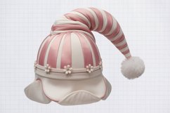 Cute Pink Christmas Watercolor Clipart PNG Product Image 1