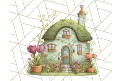 Whimsical Cottagecore Cottage PNG Clipart, Fairy House Png Product Image 4
