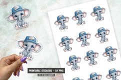 Cute elephant sticker, cartoon elephant sticker png Product Image 1
