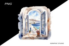 Greece summer clipart, Mediterranean Vacation Clipart Product Image 1