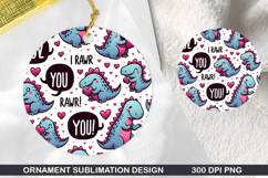 Dinosaur Stained Glass Ornament PNG, Digital Download File Product Image 1