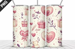 Valentines Love Skinny Tumbler PNG Wrap| Valentines Tumbler Product Image 5