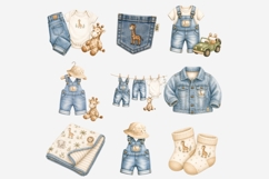 Safari Baby Denim Clipart Bundle Product Image 2