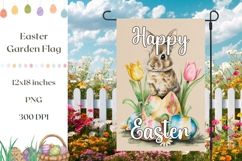 Spring Garden Flag Template, Easter Eggs Garden Flag Product Image 1