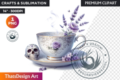 Pastel Floral Day of the Dead Clipart PNG,sugar skull design Product Image 1