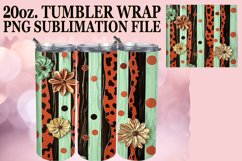 Elegant 3D Leopard and Flower Tumbler Wrap Sublimation Product Image 1