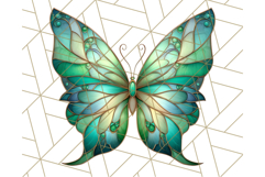 Stained Glass Butterfly PNG Colorful Clipart for Sublimation Product Image 4