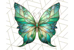 Stained Glass Butterfly PNG Colorful Clipart for Sublimation Product Image 4