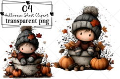 Halloween Ghost Clipart Watercolor PNG Product Image 1