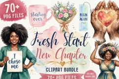 Fresh Start New Chapter Clipart | Watercolor Healing PNG Product Image 1