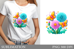 Butterflies Sublimation. Butterflies T-Shirt Sublimation Product Image 1