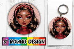Enchanted Car Coaster Circle PNG, Afro Girl Product Image 1