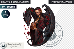 Fantasy Dragon witch clipart, enchantress, dragon egg queen Product Image 1