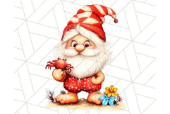 Cute Beach Gnome PNG, Summer Gnome Clipart, Digital Art Product Image 4