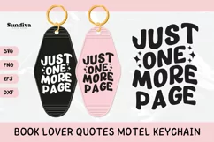 Book Lover Motel Keychain SVG | Just One More Page Product Image 1