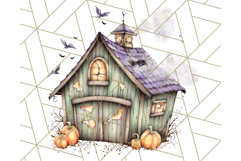 Halloween Cottagecore Barn PNG Clipart, Fall Style Product Image 4