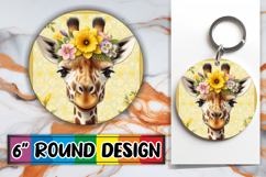 Radiant Circle Coaster Sublimation, Giraffe Product Image 1