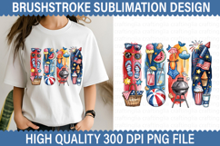 4th of July Brushstroke Sublimation - Patriotic Brushstroke Product Image 1