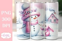 Christmas snowman tumbler PNG bundle | Pink christmas PNG Product Image 6