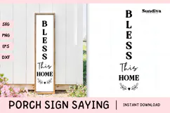 Porch Sign Saying SVG | Bless This Home Product Image 1