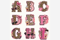 Cool Girl Summer Collage Alphabet PNG | 26 Leopard Pink Product Image 5