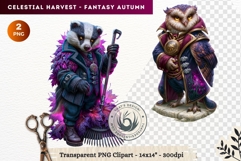Autumn Fantasy Clipart PNG Celestial Steampunk Harvest Product Image 1