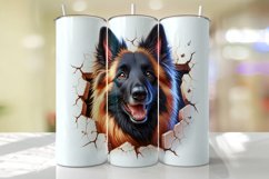 Belgian Tervuren Peeking from the Cracked wall Tumbler Wrap Product Image 1