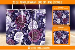 Valentine Rose Tumbler Wrap Designs, Sublimation Wrap Product Image 1