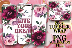 Bright journeys 20oz tumbler wrap, Flower Quote Product Image 1