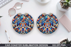 4th Of July Car Coaster Sublimation| 4th Of July Coaster PNG Product Image 1