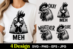 Rooster Meh Whatever Sure SVG PNG Product Image 1