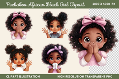 Peekaboo African Black Girl Clipart PNG Product Image 1