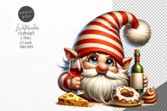 Gnome clipart, Wine clipart, Party clipart Product Image 1