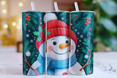 Christmas Snowman Tumbler Wrap | Christmas Wrap Product Image 1