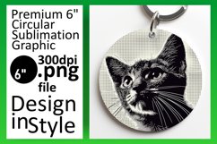 Charming Cat Sublimation: Circle &amp; Keychain Selection Product Image 1