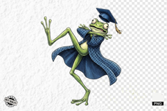 Whimsical Graduation Frogs PNG Clipart Product Image 1