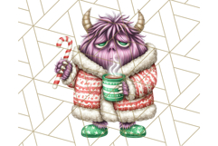 Christmas Monster Clipart, Funny Holiday Creature PNG Art Product Image 4