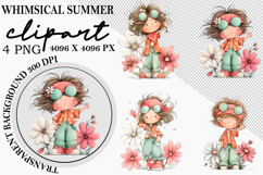 Whimsical Summer Watercolor Clipart PNG Product Image 8