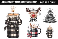 Black White Plaid Christmas PNG Product Image 1