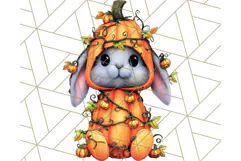 Halloween Bunny Clipart, Cute Bunnies in Costumes PNG Product Image 4