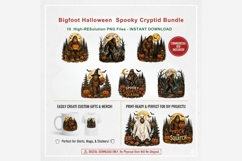 Bigfoot Halloween Spooky Cryptid Bundle, Sasquatch PNG Product Image 7