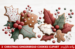 Christmas Gingerbread Cookies Clipart | Cute Holiday Cookie Product Image 1