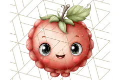 Fruit Doodles Clipart, Cute Cartoon Fruit PNG, Kawaii Food Product Image 4