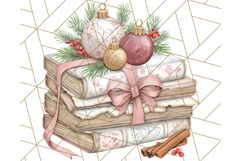 Christmas Book Clipart, Festive Reading PNG Illustrations Product Image 4