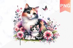 Cat Sublimation - Mother&#039;s Day Cat Clipart Product Image 1