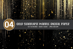 Gold Starburst Marble Digital Paper Product Image 1