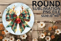 Radiant Car Coaster Circle Design, Holiday Bow Product Image 1